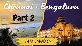 Chennai to Bangalore in Tata Tiago EV | Strange problem | Chennai at night | Flight landing