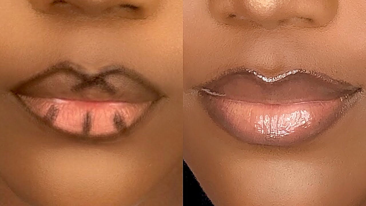 GLOSSY NUDE LIP COMBO FOR WOC  DARKSKIN  OMBRE LIPS TUTORIAL