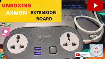 AXMON Extension Cord with 2 USB Charging Ports |Smartphone Laptop Computer 2Socket Extension Board|