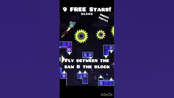 9 free stars!! (Secret way) #geometrydash #gd #shorts