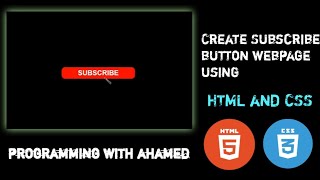 Create Subscribe button web page for youtube channel HTML | CSS