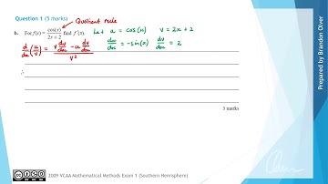 VCAA Mathematical Methods 2009 Exam 1 - Question 1