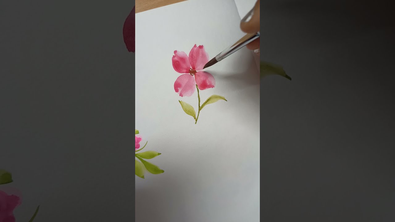  Shorts How To Paint Watercolor Four Petal Flower