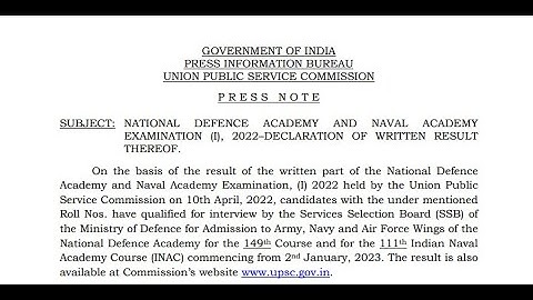 Live | NDA 1 2022 Result Out | How to Check NDA Result 2022 | UPSC NDA 2022 Result Update | Cut-off