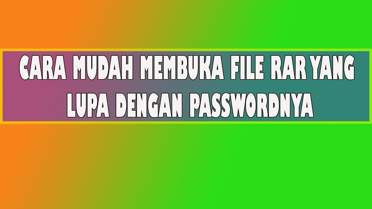 Cara Membuka File Zip Yang Lupa Dengan Passwordnya | ONLINE 