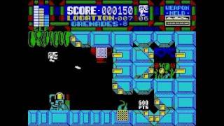 Scumball ZX Spectrum
A nice platform game by Peter Gough. Its very Starquake-esque in style but was a pretty good game in its own right. I think it was a budget £1.99 game if I remember rightly. Have a look at http://zxspectrumgames.blogspot.com/2009/08/zx-spectrum-game-scumball-zx-spectrum.html for more detail on this hidden gem of a game Scumball ZX Spectrum