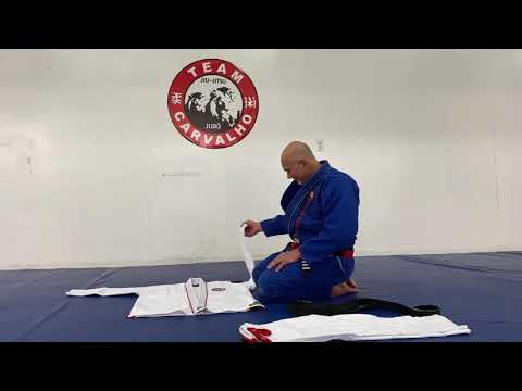 Sensei Edson Carvalho demonstrates how to fold a gi into a carry bag