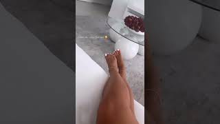 girl puts on white toenails   #cute #girl #foryou #feet #foot #usa