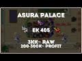 Tibia - EK 405 - Asura Palace - 3kk~ Raw & 200-300k~ Profit