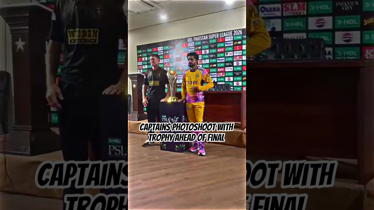 Babar Azam And Marnus Pose With PSL Trophy Before Final #shorts #cricket #babarazam