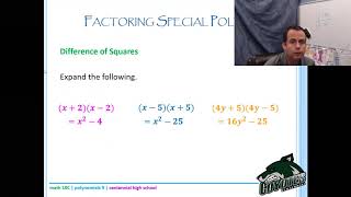 Math 10C - Lesson 1.8 - factoring special trinomials