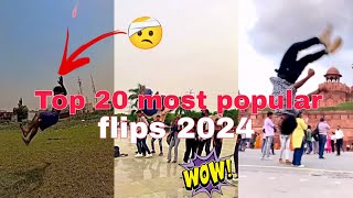 top 20 most popular flips video 2024 #parkour #youtubevideos #flips #stunt #trending #viral #reels