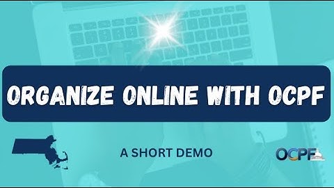 How to organize online with OCPF