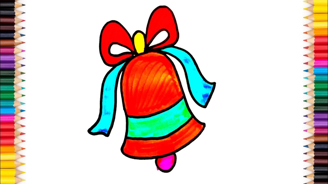 How to Draw a Cute Bell| Bell Drawing and Coloring for Kids - YouTube