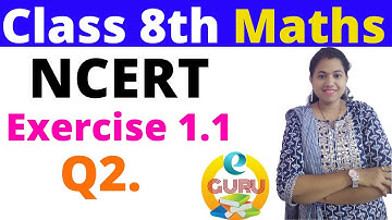 Q2. Ex-1.1 || NCERT Class 8th Maths Chapter-1 Rational Numbers