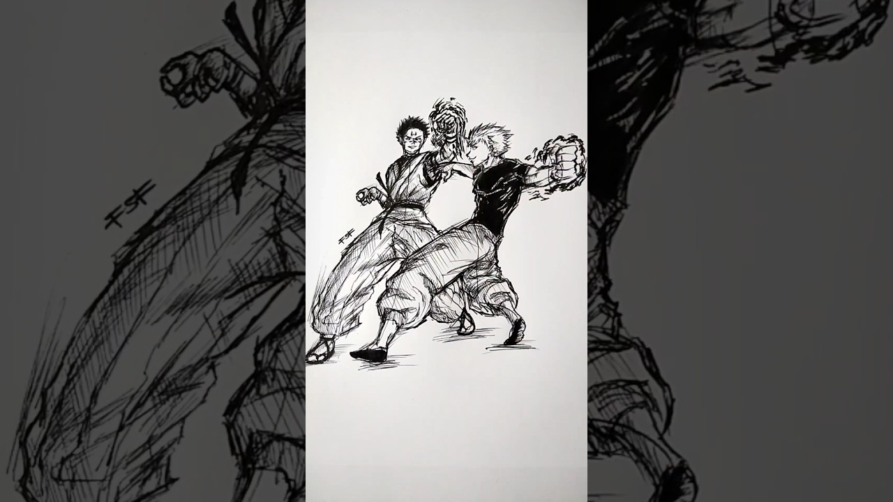 Speed drawing StickMan Gojo vs Sukuna 😳 #shorts #anime #drawing #jujutsukaisen