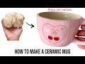 How to make a ceramic mug at home pt. 2 ~ pinch pot, beginners, no pottery wheel ♡ Sweet Art Crafts