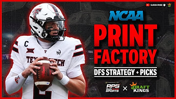 CFB DFS Picks | WEEK 11 | 11/7 - College Football Print Factory