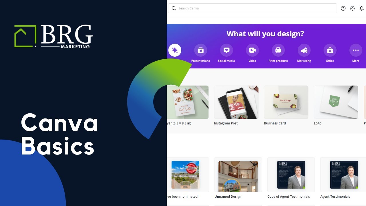 BRG Real Estate Canva Basics YouTube