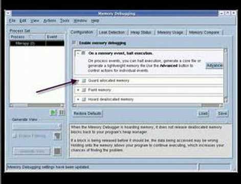 Getting Started with the Memory Debugger