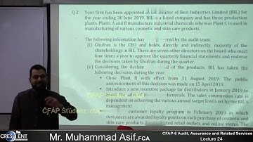 CFAP 6 Lecture 24 || Sir Muhammad Asif || December 2023 || Audit , Assurance and Related Services CA