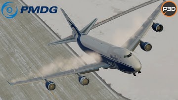 P3D V5.3 | Smooth Landing with long rollout @Basel-Mulhouse| PMDG 747