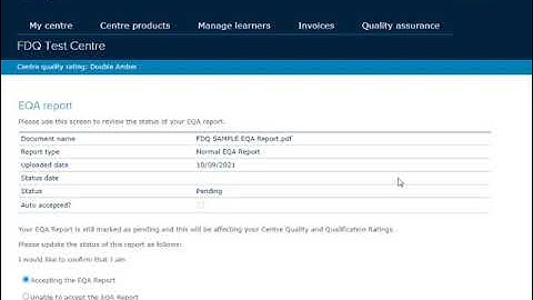 External Quality Assurance Reports FDQAwards