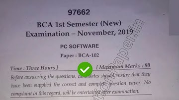 2019 Mdu BCA 1st Sem PC Software Question Paper