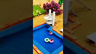 DIY Mini Swimming Pool Build 🏊✨ #shorts #DIY #miniature
