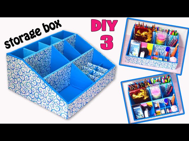 6 diy simple organizers and boxesfor storage from cardboard//handmade craft  