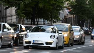 White 991 Porsche Carrera S Drive By