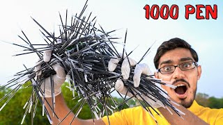 Extracting Ink From 1000 Ball Pens | 1000 पेन में कितनी स्याही निकलेगी?