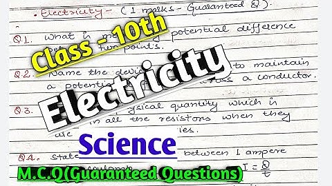 Class 10 SCIENCE chapter 12 ELECTRICITY | 1 marks prob|CBSE Previous Years Questions |class10physics