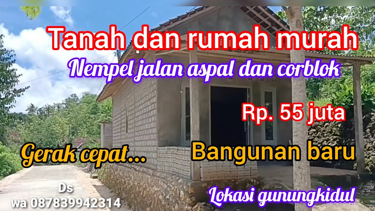❌terjual....TANAH DAN RUMAH MURAH NEMPEL JALAN ASPAL DAN CORBLOK FULL