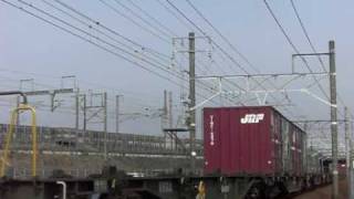 深夜貨物遅延 EF66-39牽引 警笛付き 静岡〜安倍川