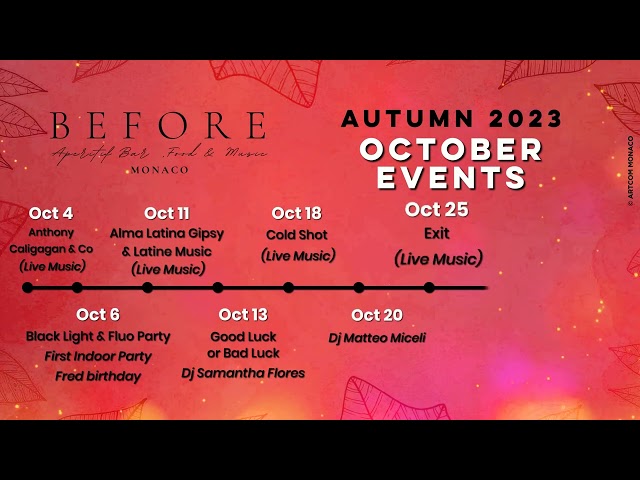 BEFORE -  LINEUP OCTOBRE 2023