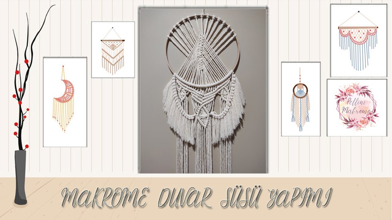 Makrome Kasnak Duvar Süsü | DIY Macrame Wall Hanging Tutorial #macrame #macramewallhanging