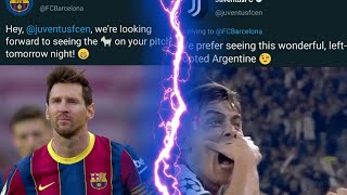 Barcelona and Juventus Twitter War