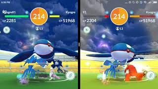Double Gotcha Kyogre & Shiny High Cp Pokemon Go Raid Boss Level 5 Legendary Kyogre