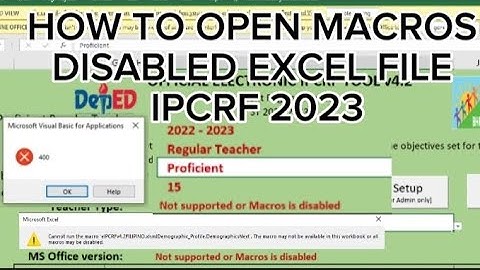 eIPCRFv4.2 How to open Macros is disabled and Unblock the Excel File IPCRF 2023 | Step by step