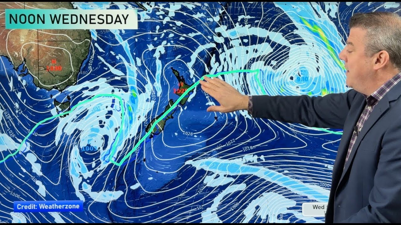 NZ to Monday: 2 highs and 2 cold fronts - YouTube
