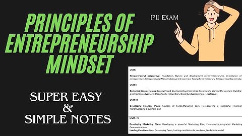 principles of entrepreneurship mindset | IPU Exam | Notes