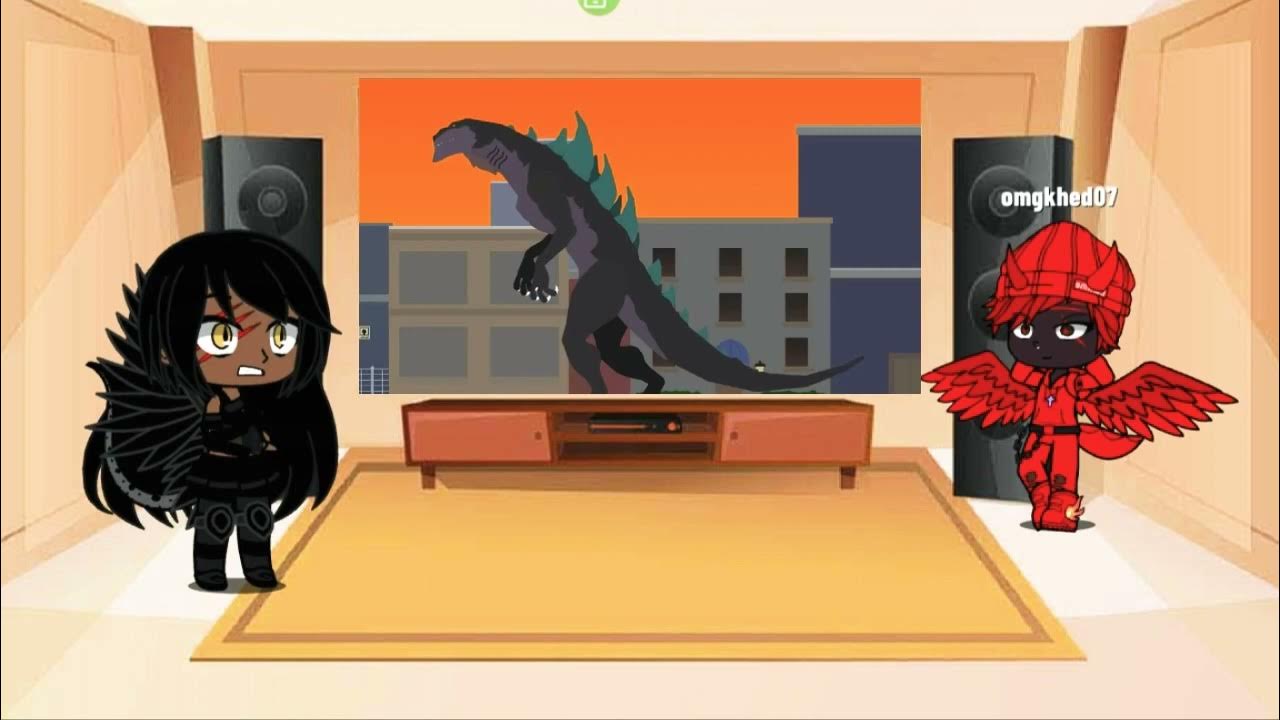 Titanus Rodan and zilla 1998 react to zilla vs rodan kingchrisblox
