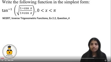 Class 12 NCERT Maths | Ch 2: Inverse Trigonometric Functions| Ex 2.2 Q4 Solution