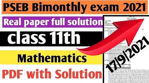 PSEB board class 11th mathematics full question Answer 17 September 2021//punjab board