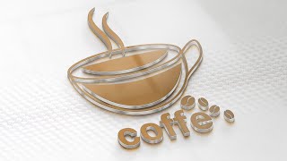 صنع شعار للقهوة في الاليستريتور :: Create a coffee logo in Illustrator design