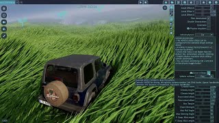 Driving in tall grass
