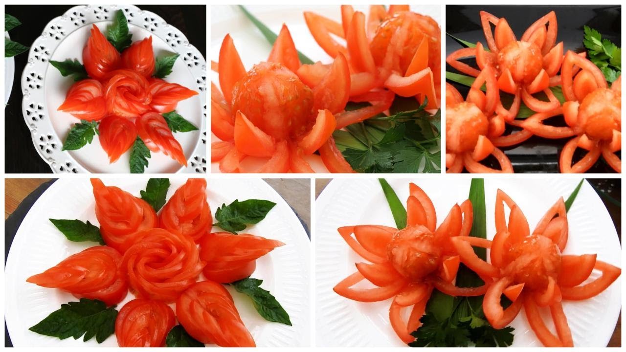 How to Make Tomato Decoration Tomata Art Fruit Carving Tomato