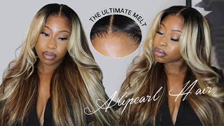 Balayage Highlight Wig *DETAILED* Install with LAYERS+BOMBSHELL CURLS| Ft. Alipearl Hair