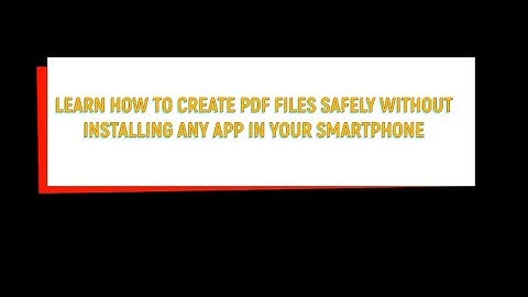How to create PDF files without any third party software.